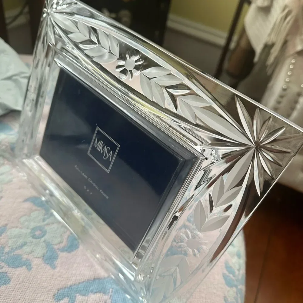 *Mikasa* Full Lead Crystal Photo Frame - Holds 5x7”